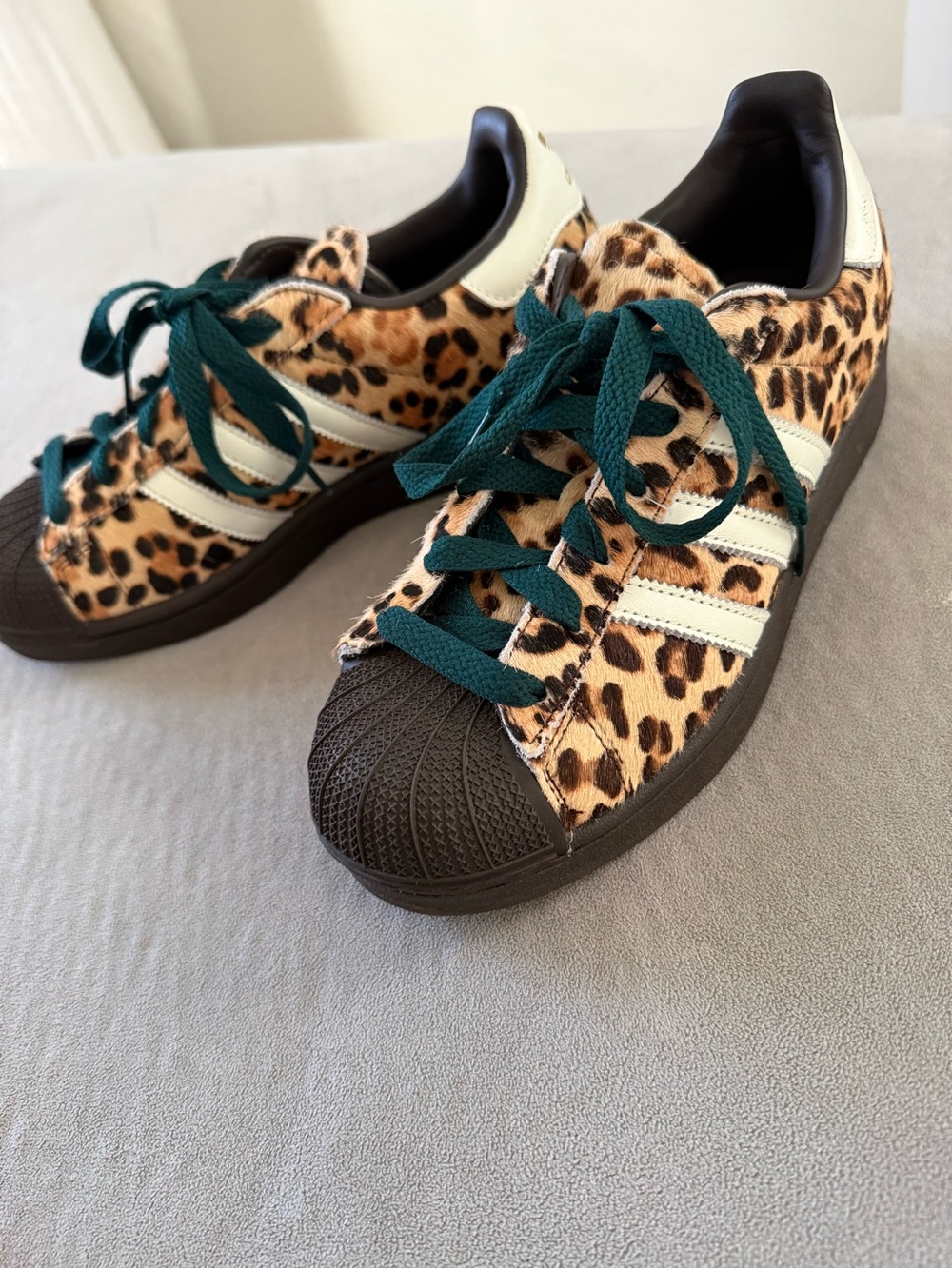 Adidas Women's Leopard Print Low-Top Sneakers in Brown - Picture 13 of 13